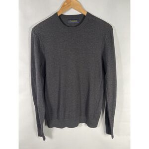 Piombo Men's Small Gray Cotton Crew Neck Knit Sweater